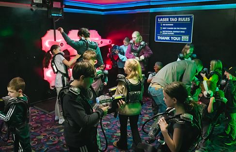 Kids playing laser tag at Grand Slam Family Fun Center near Minneapolis