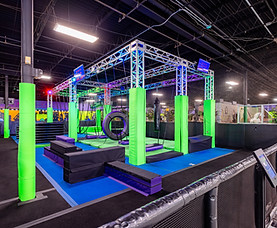 Indoor ninja course at Grand Slam Family Fun Center near Minneapolis